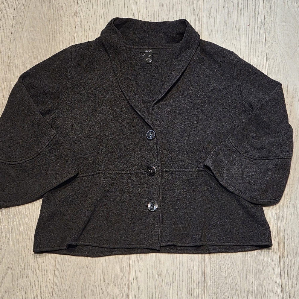 Alfani Charcoal Shawl Collar Sweater